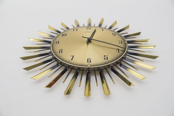 Sunburst Wall Clock from Atlanta Electric, Germany, 1960s-KQB-1063942