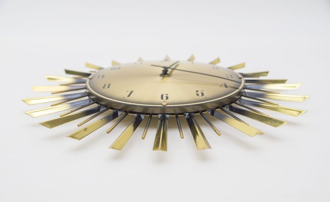 Sunburst Wall Clock from Atlanta Electric, Germany, 1960s-KQB-1063942