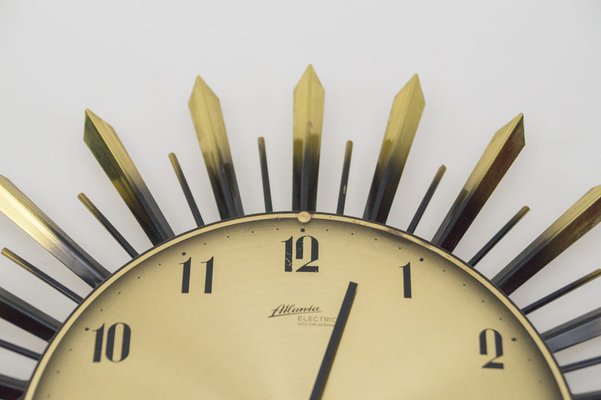 Sunburst Wall Clock from Atlanta Electric, Germany, 1960s-KQB-1063942