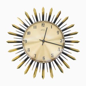 Sunburst Wall Clock from Atlanta Electric, Germany, 1960s-KQB-1063942