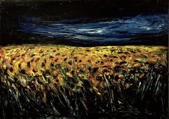 Sunflower Field - Original Oil on Canvas by Claudio Palmieri - 1985 1985-ZCI-756259