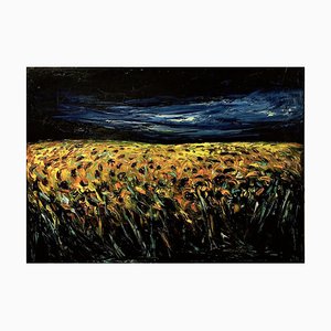 Sunflower Field - Original Oil on Canvas by Claudio Palmieri - 1985 1985-ZCI-756259