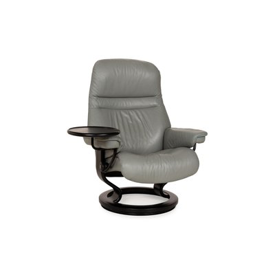 Sunrise Leather Armchair with Stool from Stressless, Set of 2-RQW-2028468