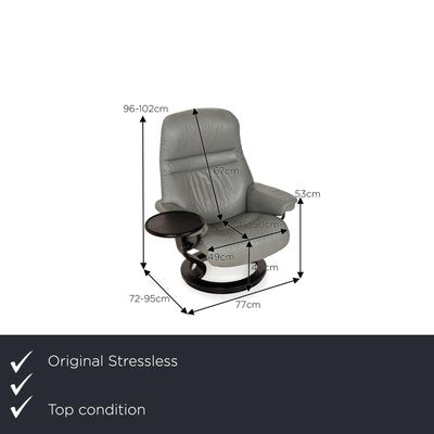 Sunrise Leather Armchair with Stool from Stressless, Set of 2-RQW-2028468