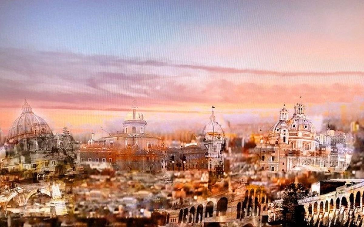 Sunrise on Rome - Original Oil on Canvas by Laura D'Andrea - 2018 2018