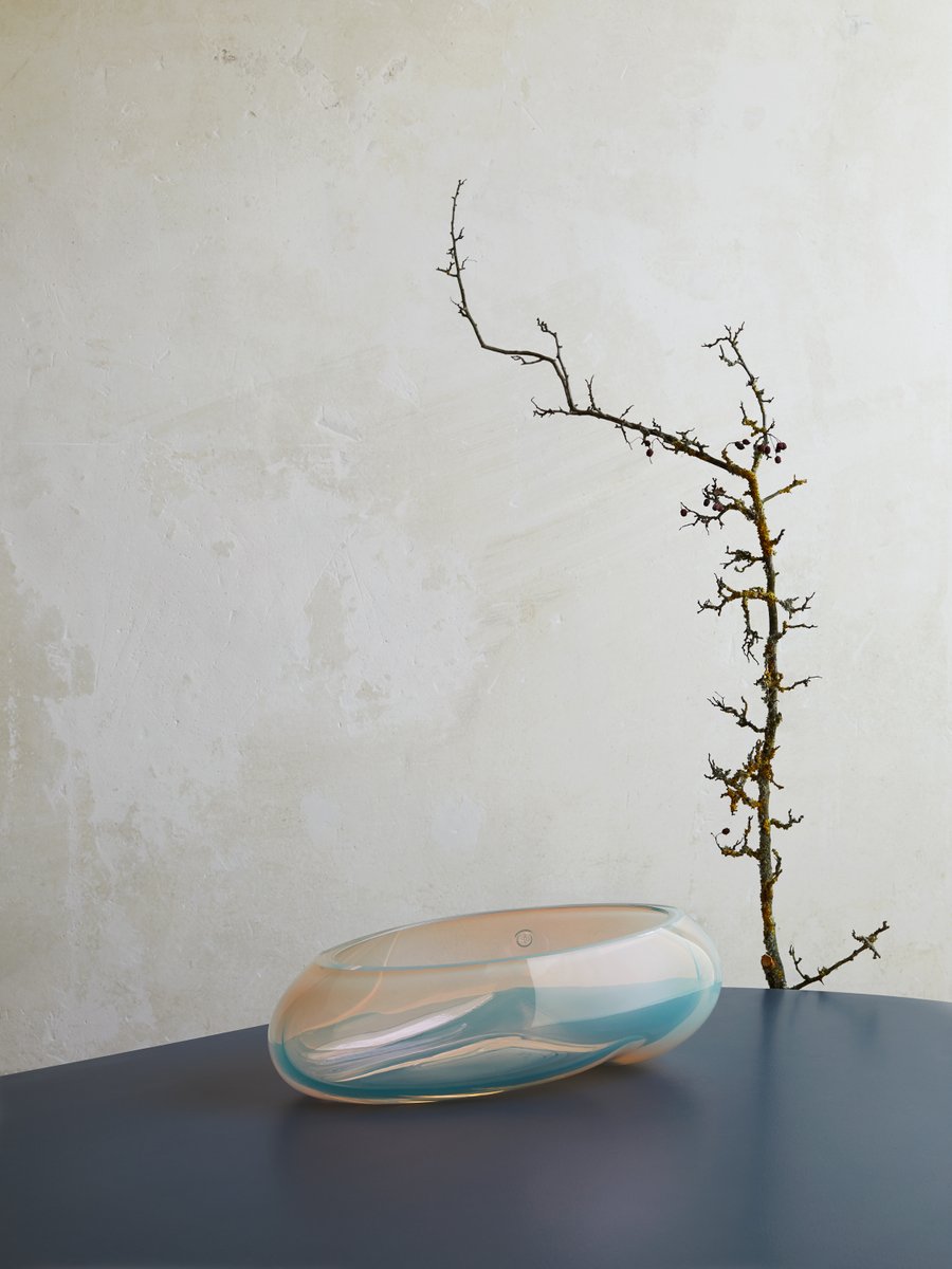 Supernova I L Amber Iridescent Bowl by Simone Lueling for ELOA