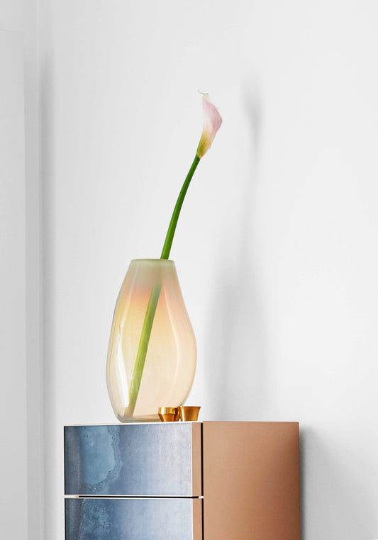 Supernova IV Amber Iridescent XL Vase by Simone Lueling for ELOA