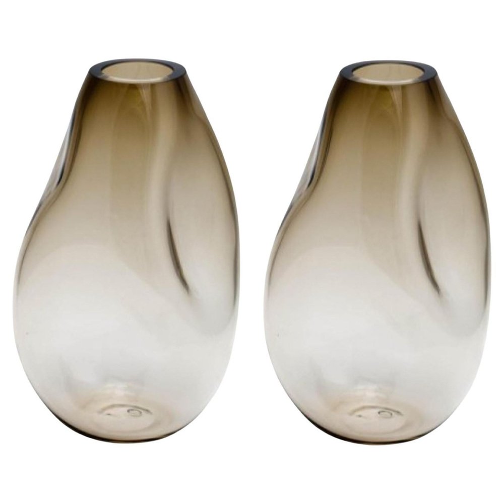 Supernova IV Silver Smoke L Vases by Eloa, Set of 2