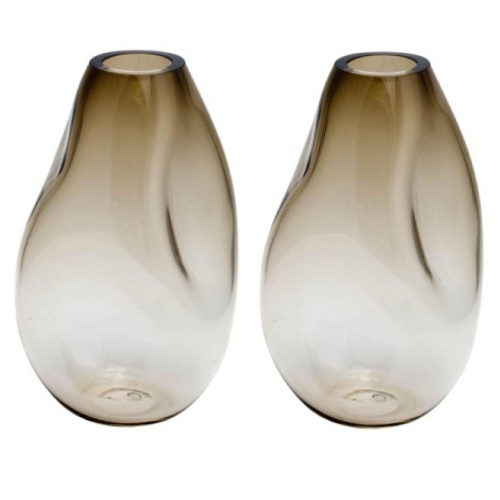 Supernova IV Silver Smoke L Vases by Eloa, Set of 2