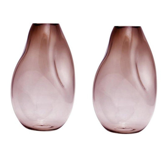 Supernova IV Silver Smoke Red L Vases by Eloa, Set of 2