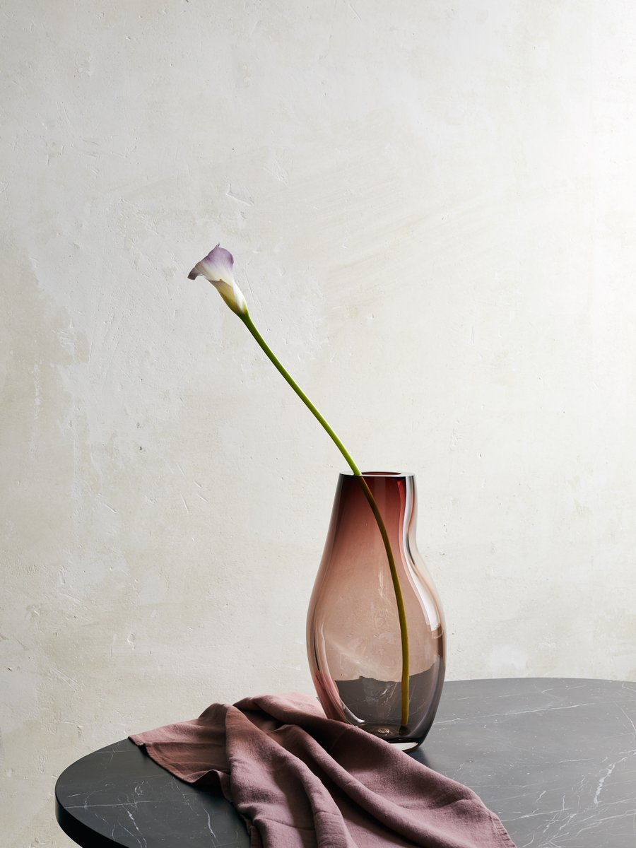 Supernova IV Silver Smoke Red M Vase by Simone Lueling for ELOA