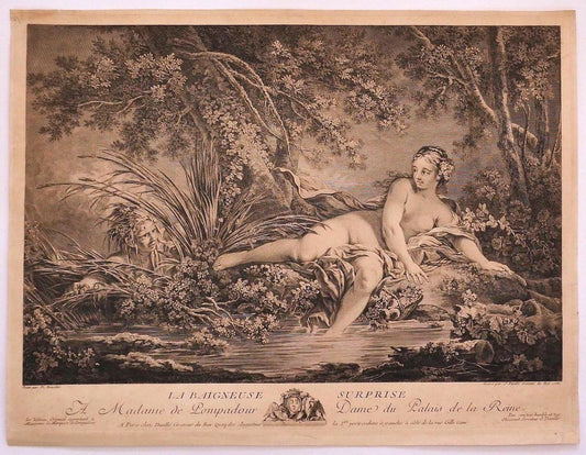 Surprised Bather - Original Etching on Paper after F. Boucher - 1760 1760