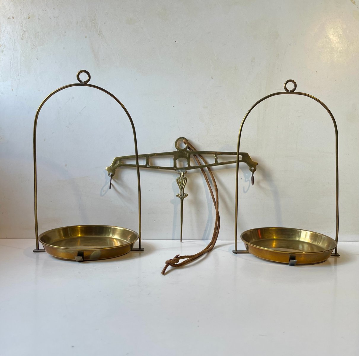 Suspended Balance Scale in Brass, 1950s