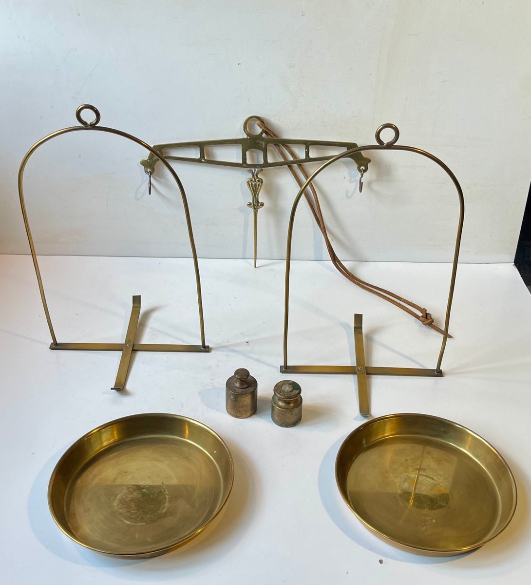 Suspended Balance Scale in Brass, 1950s