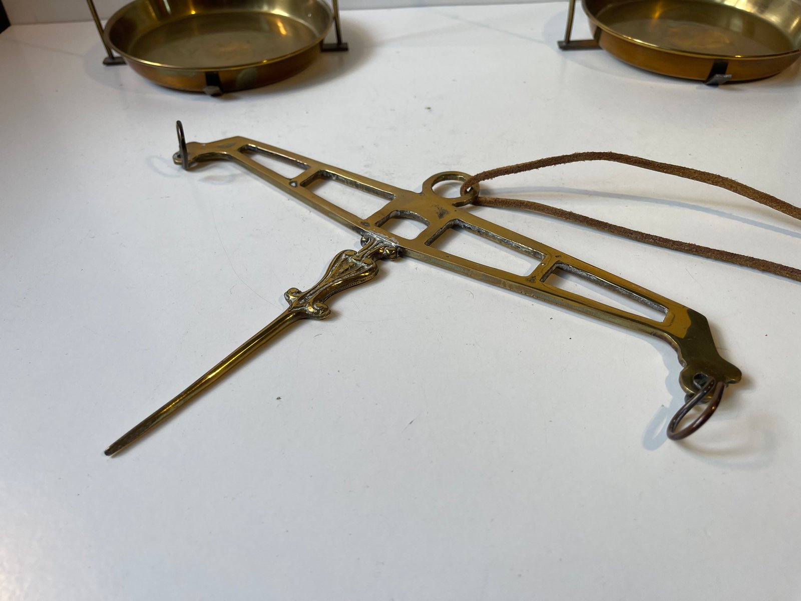 Suspended Balance Scale in Brass, 1950s