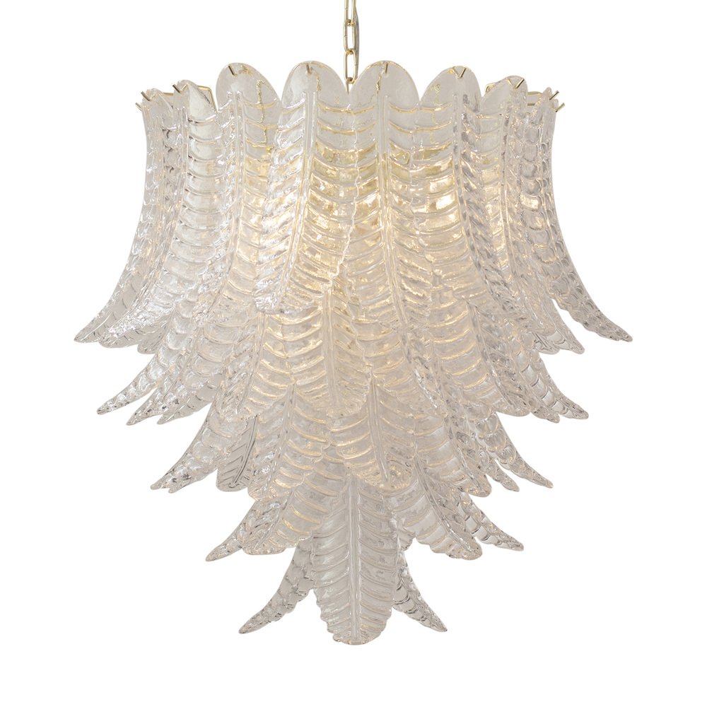 Suspension Chandelier Ø85 Cm Made in Italy in Murano Glass Crystal Color, 1990s