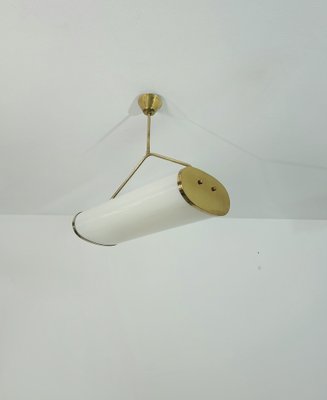 Suspension Lamp in Brass and Acrylic Glass, Italy, 1960s-ZST-1818652