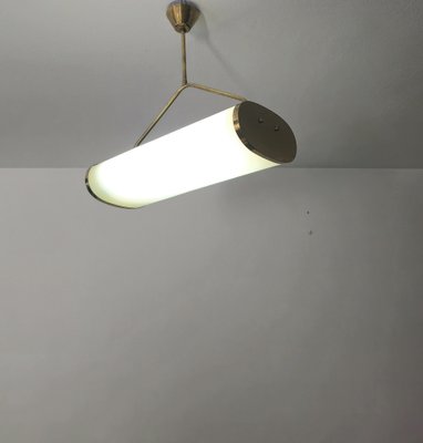 Suspension Lamp in Brass and Acrylic Glass, Italy, 1960s-ZST-1818652