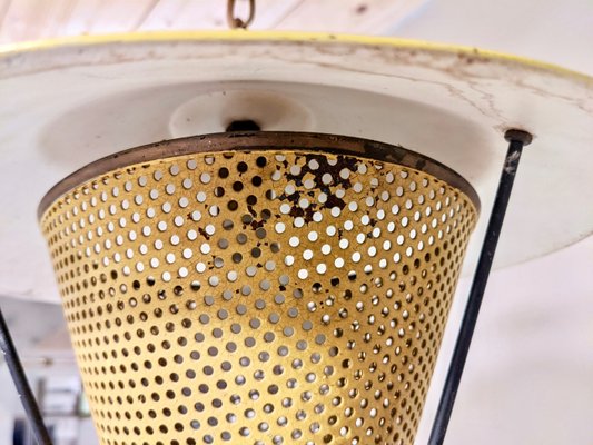 Suspension Lamp in Perforated Sheet Metal in the Style of Mategot