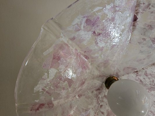 Suspension Lamp in Pink and Transparent Murano Glass, 1970s-ZUW-1799511