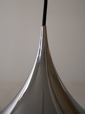 Suspension Lamp in Silver Metal by Berderup & Thorsten, 1970s-QWP-1739049