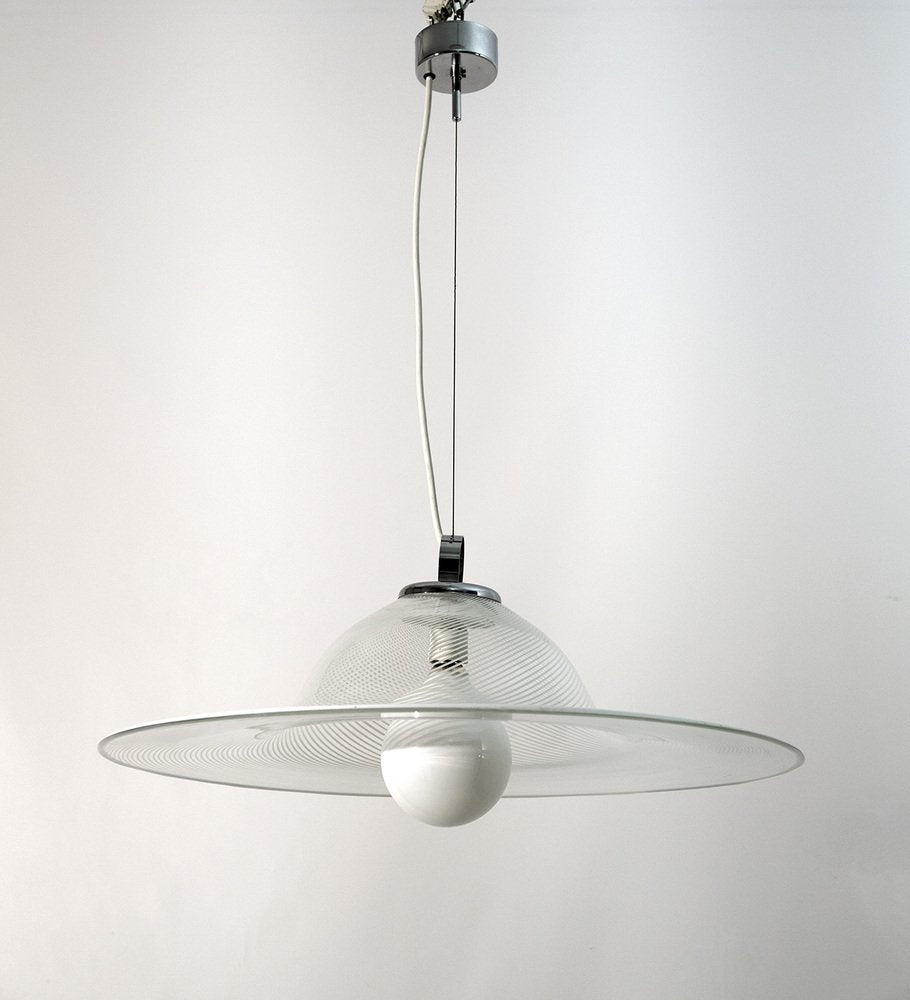 Suspension Lamp in Spiral Murano Glass, Italy, 1970s