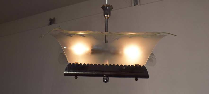 Suspension Lamp in the style of Pietro Chiesa, Italy, 1940s-AOL-1784518