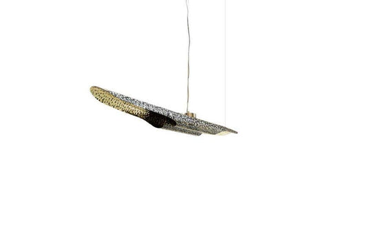 Suspension Light In Hammered Aged Brass