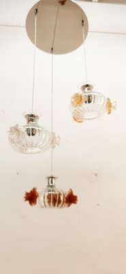 Suspension Light in Murano Glass with Colored Roses-QLH-1799238