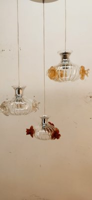 Suspension Light in Murano Glass with Colored Roses-QLH-1799238