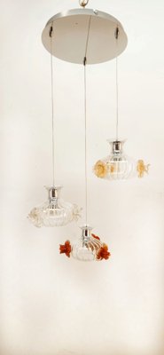 Suspension Light in Murano Glass with Colored Roses-QLH-1799238