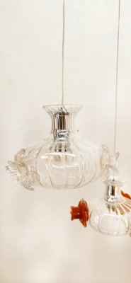 Suspension Light in Murano Glass with Colored Roses-QLH-1799238