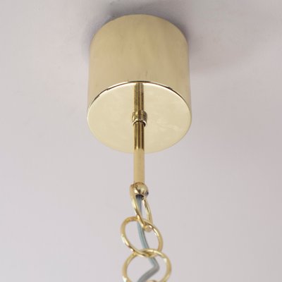 Suspension Light with White Milk Glass Sphere & Decoration, Italy-MPO-1361978