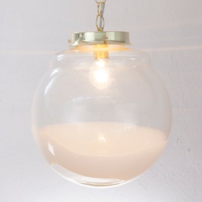 Suspension Light with White Milk Glass Sphere & Decoration, Italy-MPO-1361978