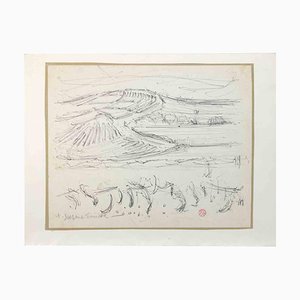 Suzanne Tourte, Landscape, Ink Drawing, 1940s-ZCI-2030136