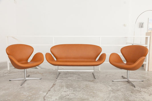 Swan Chair and Sofa Set by Arne Jacobsen, Set of 3