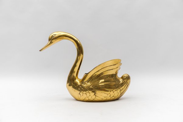 Swan Planter in Brass, Italy, 1960s-KQB-1811006