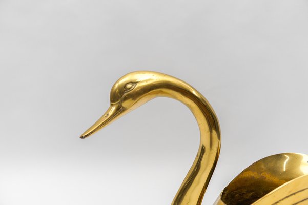 Swan Planter in Brass, Italy, 1960s-KQB-1811006