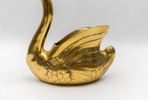 Swan Planter in Brass, Italy, 1960s-KQB-1811006