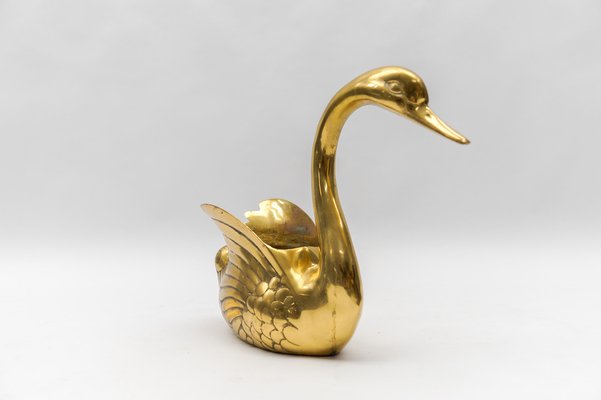 Swan Planter in Brass, Italy, 1960s-KQB-1811006