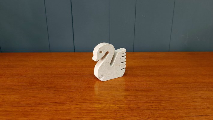 Swan Sculpture in Rapolano Travertine by Brothers Mannelli for Fratelli Mannelli, Italy, 1970s-QZZ-1306401