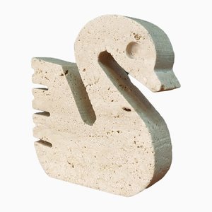 Swan Sculpture in Rapolano Travertine by Brothers Mannelli for Fratelli Mannelli, Italy, 1970s-QZZ-1306401