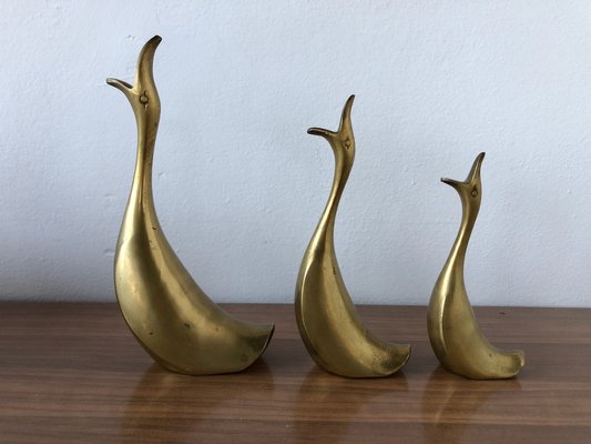 Swans in Brass, Italy, 1980s, Set of 3-FOV-1763487