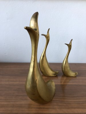 Swans in Brass, Italy, 1980s, Set of 3-FOV-1763487