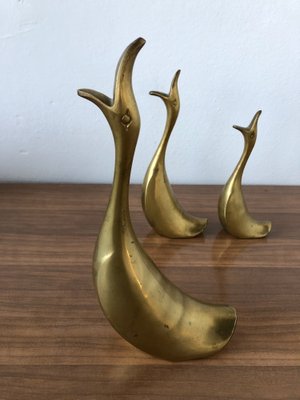 Swans in Brass, Italy, 1980s, Set of 3-FOV-1763487