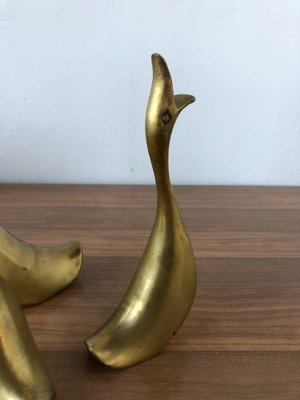 Swans in Brass, Italy, 1980s, Set of 3-FOV-1763487