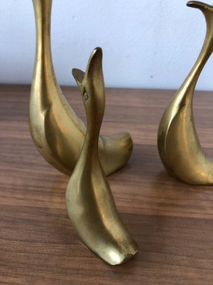 Swans in Brass, Italy, 1980s, Set of 3-FOV-1763487