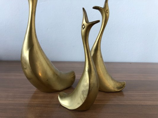 Swans in Brass, Italy, 1980s, Set of 3-FOV-1763487