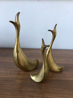 Swans in Brass, Italy, 1980s, Set of 3-FOV-1763487