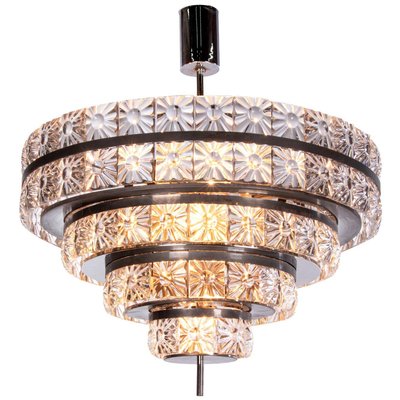 Swedish 18-Light Chandelier in Crystal & Nickel by Carl Fagerlund for Orrefors, 1960s-DEK-932763